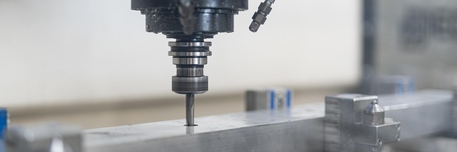 CNC machining center with control panel